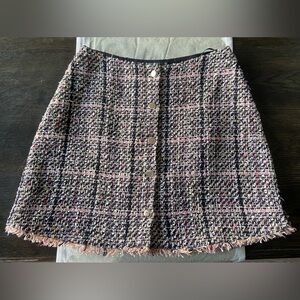 Ted Baker Black and Pink Tweed A-Line Skirt